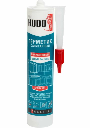 Герметик силиконовый Kudo Praktik санитарный белый 260 мл